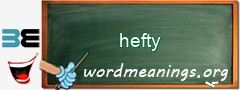 WordMeaning blackboard for hefty